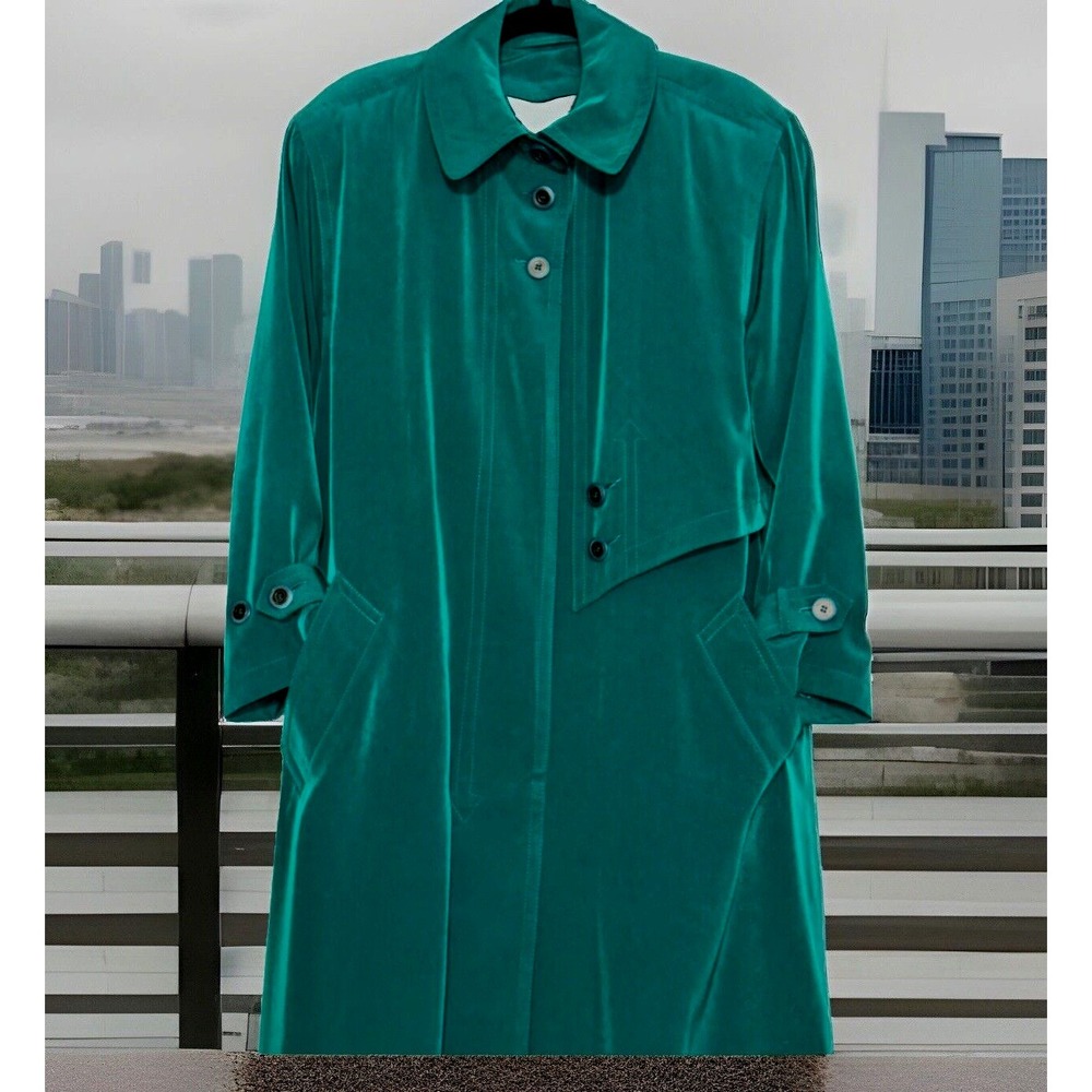 Vintage Misty Harbor Rare Made In Russia Trench Coat Woman Sz 14 Full Zip Liner